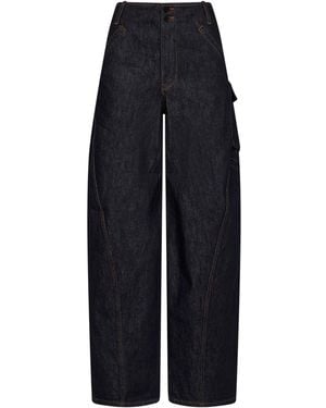 Self-Portrait Denim Cargo Jeans - Blue