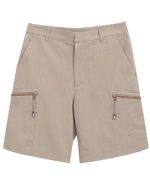 Dior Beige Cotton Cargo Shorts - Gray