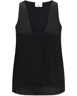 Sa Su Phi Sleevless Top Silk; Polyester - Black
