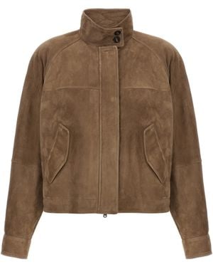 Brunello Cucinelli Monile Suede Jacket - Brown