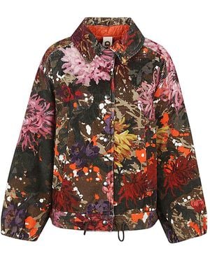 Konrad Ev Floral Print Bomber Jacket - Red