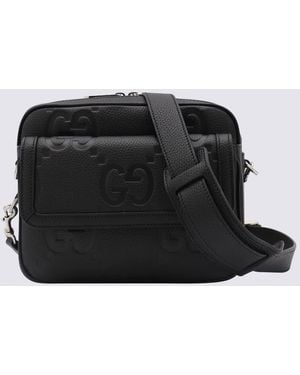 Gucci Leather Jumbo Small Crossbody Bag - Black