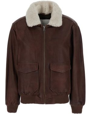 Tela Leather Jacket Marcus Lamb Coat - Brown