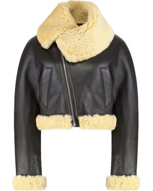Jacquemus Leather Aviator Jacket Lamb - Black
