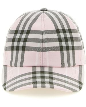 Burberry Check Cap Cotton Hat - Gray