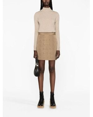 Brunello Cucinelli Quilted A-Line Skirt - Natural