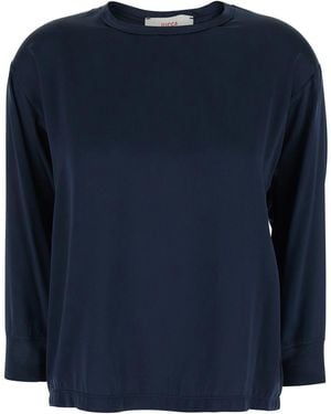 Jucca Top Round Neck Long Sleeves With And - Blue