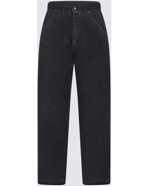 Maison Margiela Dark Cotton Trousers - Blue