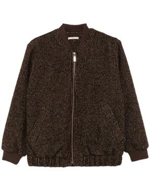 Sessun Heavelyn Tweed-Effect Zip-Up Jacket - Brown