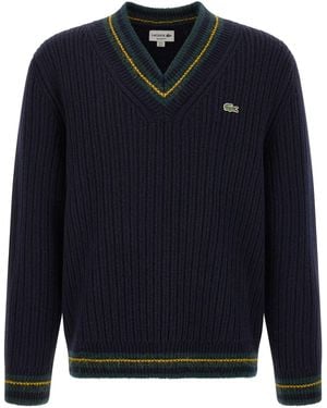 Lacoste V-Neck Jumper - Blue