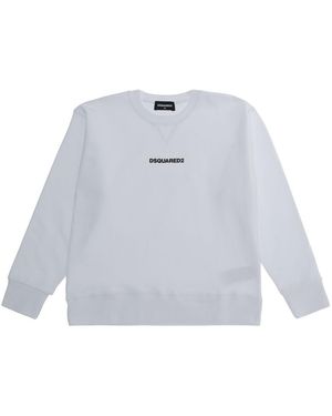DSquared² Crew Neck Sweatshirt Cotton Hoods & Sweatshirts - White
