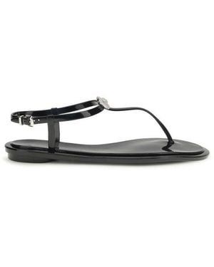 Mach & Mach Rubber Flat Sandals - Black