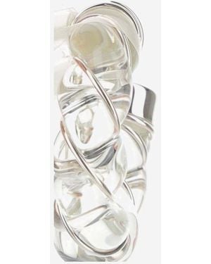 Bottega Veneta Hoop Earrings Twist Glass - Metallic