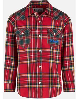 MC2 Saint Barth Boy Shirt With Tartan Print - Red