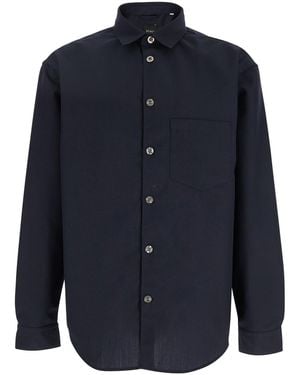 Le Plain Shirt With Classic Collar - Blue