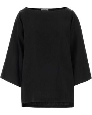 The Row Linen Junia Blouse - Black