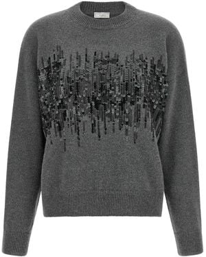 Peserico Sequin-Embroidered Sweater - Gray