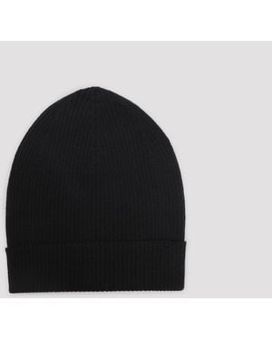 Rick Owens Ribbed Beanie - Black