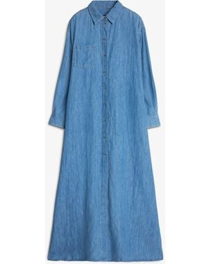 7 For All Mankind Maxi Shirt Dress Icy - Blue