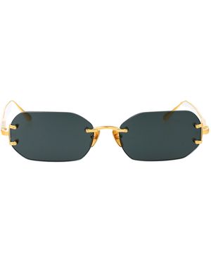 Linda Farrow Magali Titanium Sunglasses - Green