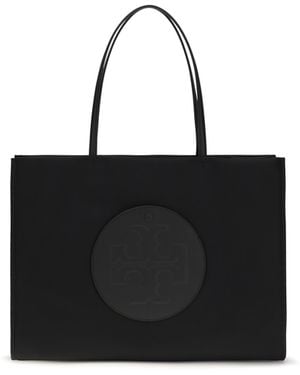 Tory Burch Ella Tote Bag Nylon Handbags - Black