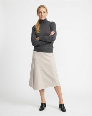 Brunello Cucinelli White Cotton Midi Skirt - Multicolor