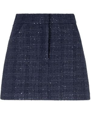 Emporio Armani Wool Blend Mini Skirt - Blue