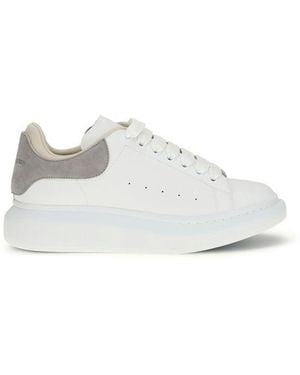 McQueen Calf Leather Bos Taurus Chunky Trainers - White