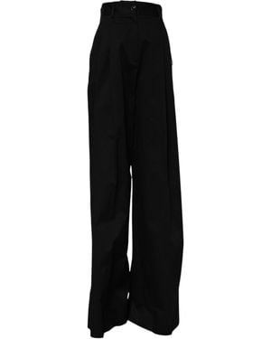 Dolce & Gabbana Wideleg Pleated Trousers - Black