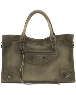 Balenciaga Suede Le City Medium Handbag - Green