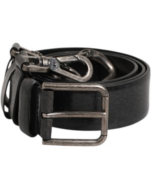 Dolce & Gabbana Key Ring Clip Attachments Buckle Belt Horse - Black