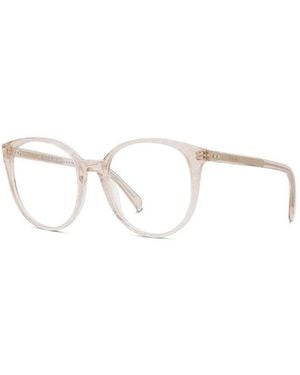 Celine Sunglasses Square Full Rim, Shiny Transparent Rose Glitter Frame And Clear Demo Lens Cl50077I073 - Metallic