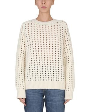 Bottega Veneta Openwork Knit Jumper Jumpers - Natural