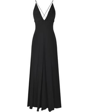 Aspesi V-Neck Sleeveless Long Dress - Black
