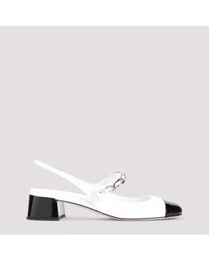 Miu Miu Leather Court Shoes - White