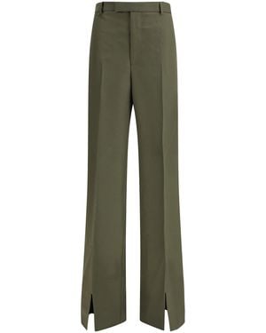 Gucci Boyfriend Pants With Embroidered Logo - Green