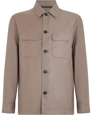 Slowear Virgin Wool Buttoned Jacket Suit & Dinner - Brown