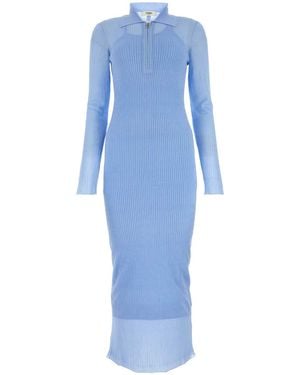 Fendi Silk Dress in Brown | Lyst