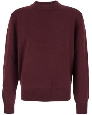 sunflower Crew Neck Jumper With Dropped Shoulder - Red
