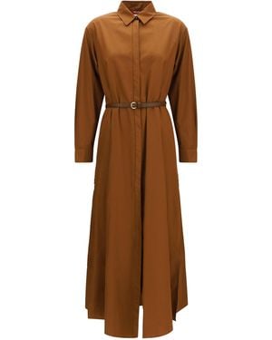 Max Mara Cotton Shirt Dress - Brown