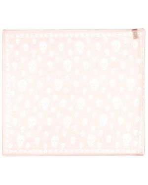 McQueen Classic Skull Scarf Silk - Pink