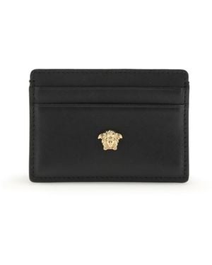 Versace La Medusa Leather Card Holder- Calf Bos Taurus Wallet - White