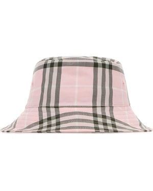 Burberry Embroidered Canvas Bucket Hat - Pink