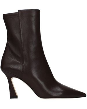 Stuart Weitzman Leather Ankle Boots - Black