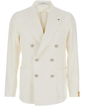 Tagliatore Jacket 'Montecarlo Double-Breasted' With Revers For - White