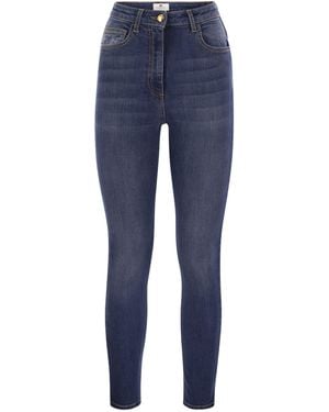 Elisabetta Franchi Stretch Cotton Skinny Jeans - Blue