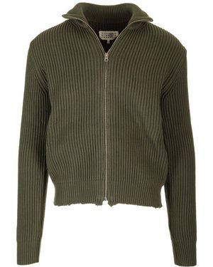 MM6 by Maison Martin Margiela Ribbed Cotton Jumper - Green