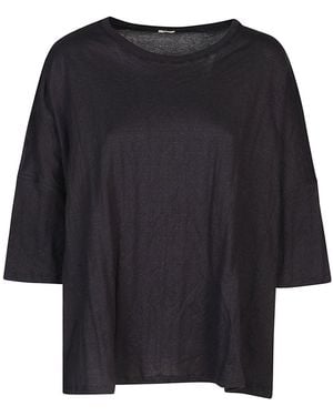 Apuntob Linen-Blend Jersey T-Shirt - Black