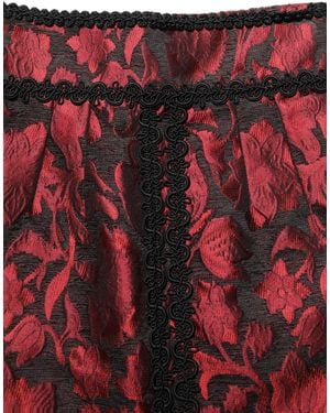 Dolce & Gabbana Floral Lace Jacquard Mini Skirt - Red