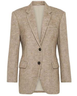 Brunello Cucinelli Monili-Embellished Blazer - Natural